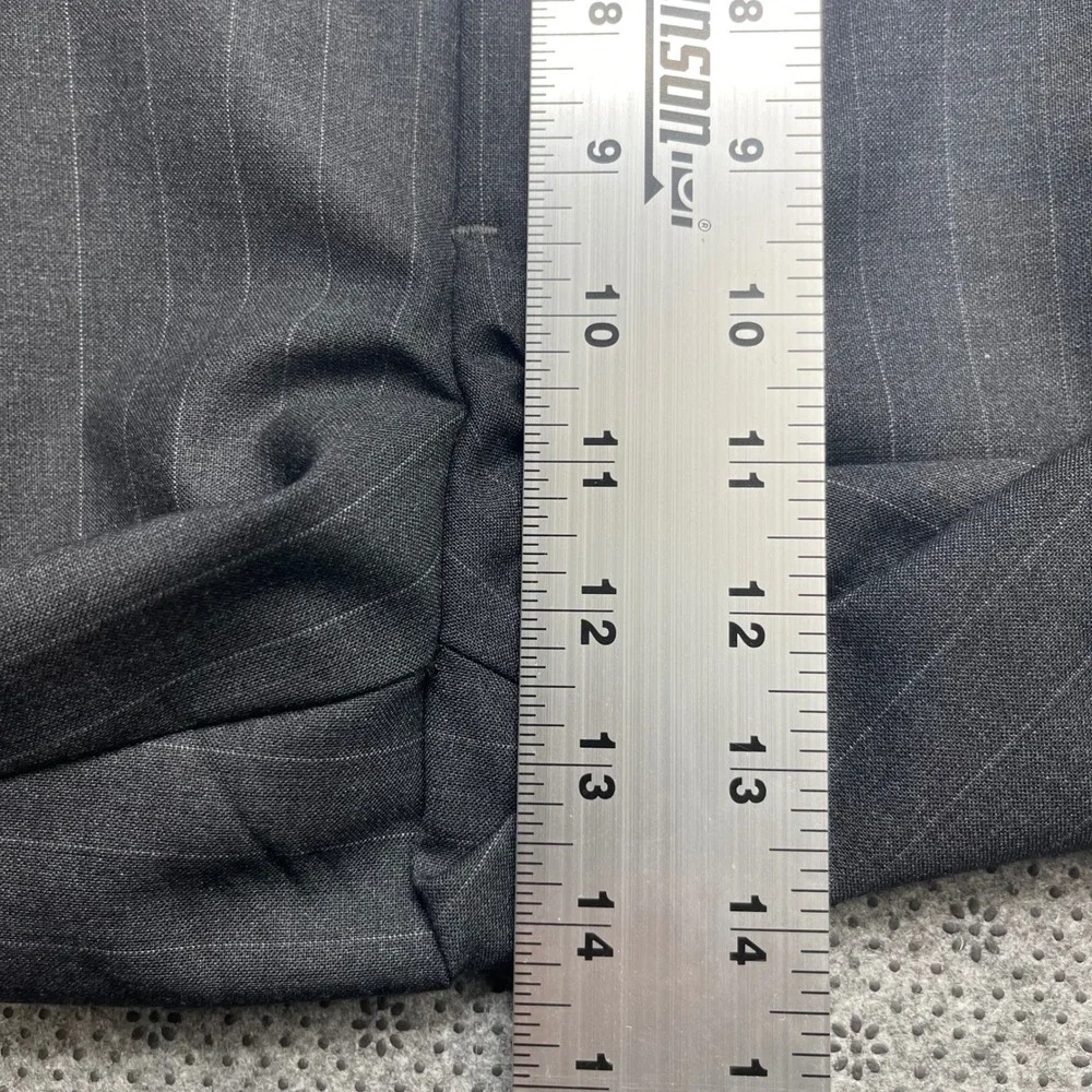 Brooks Brothers 346 Grey Pinstripe Suit 44L Blazer 34x33 Pleated Pants‎ Wool